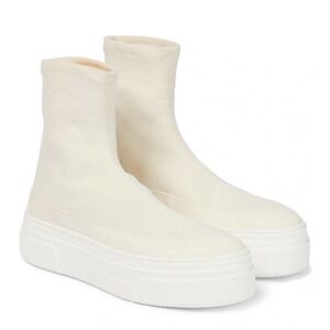 $650 Khatie Ludlow Stretch Sock Sneaker Ivory WHITE NEOPRENE PLATFORM Size 39
